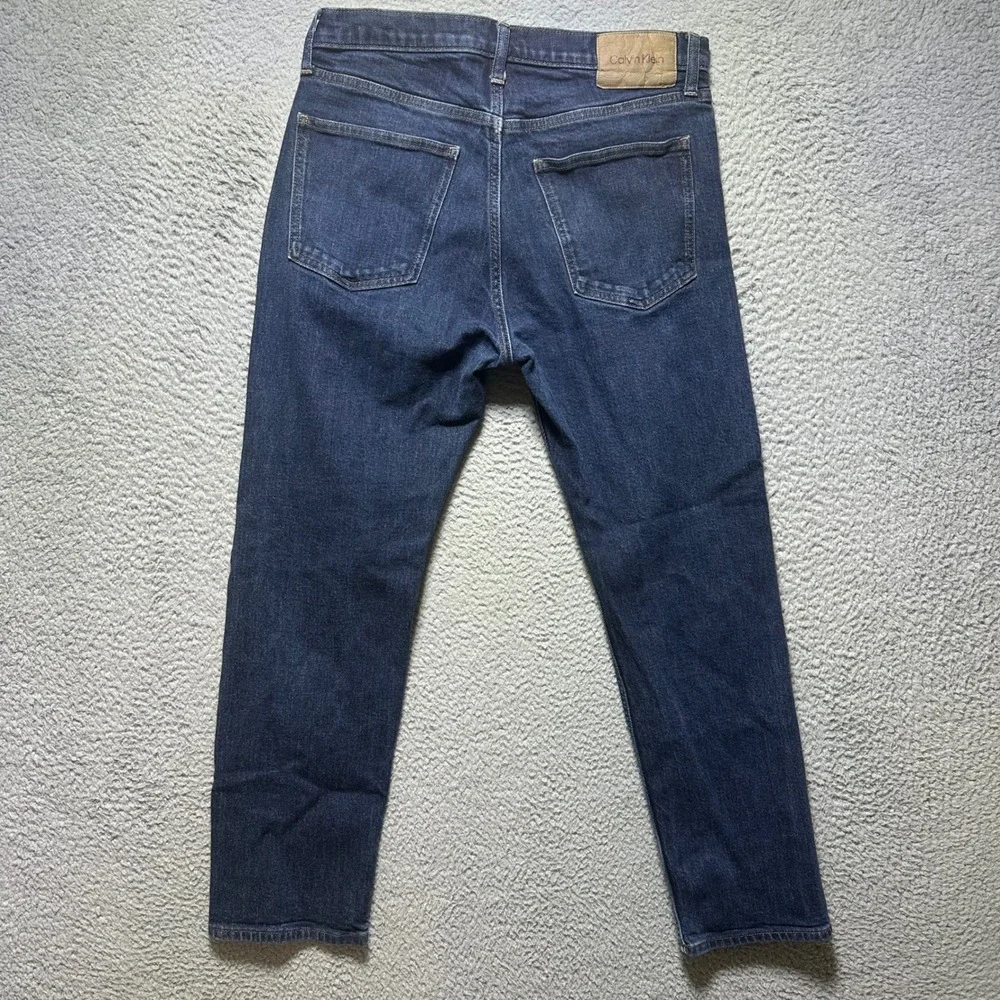 Calvin Klein Mens Standard Straight Leg Dark Wash Jeans Blue‎ W32 L30